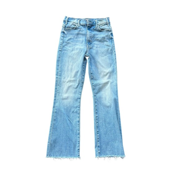MOTHER The Hustler Ankle Fray Jeans Au Revoir Size 27 Light Wash Denim Cropped - Picture 6 of 13